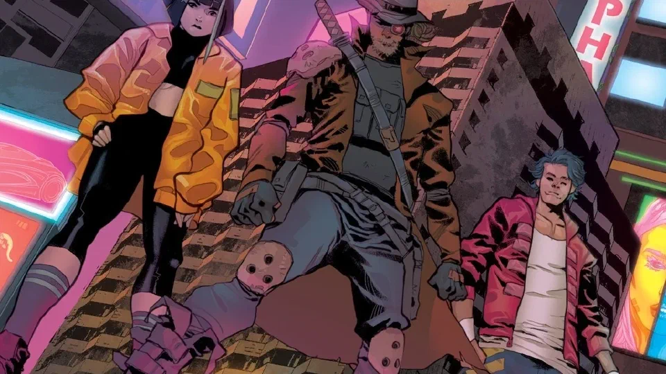 Southbound #1 art: figures on a neon-lit street at night
